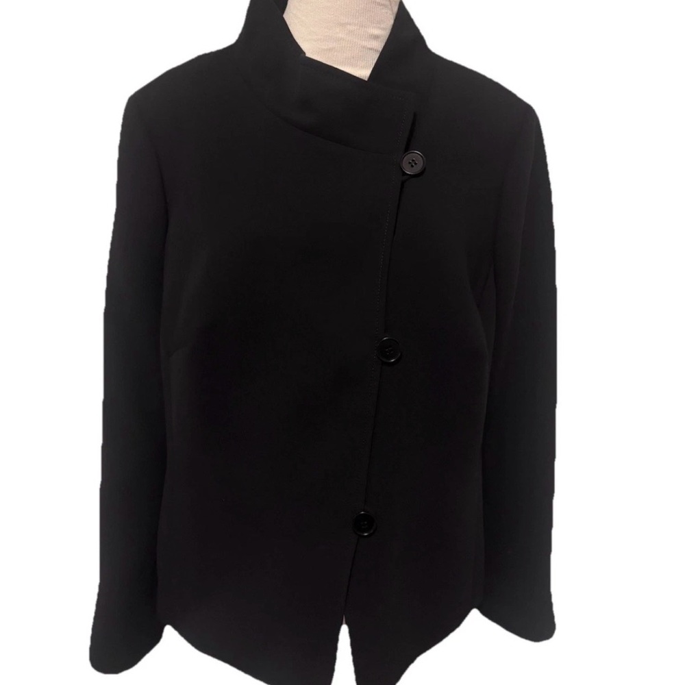 Talbots Black Blazer 14W Career Office Business High Neck NWT